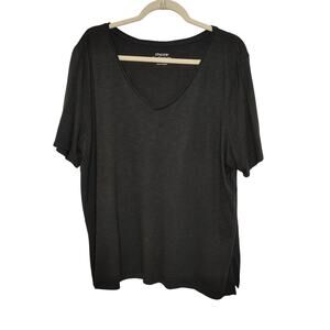 Chico's Womens Size 4 XXL Plus Size Black Cotton Modal Ultimate Tee Shirt